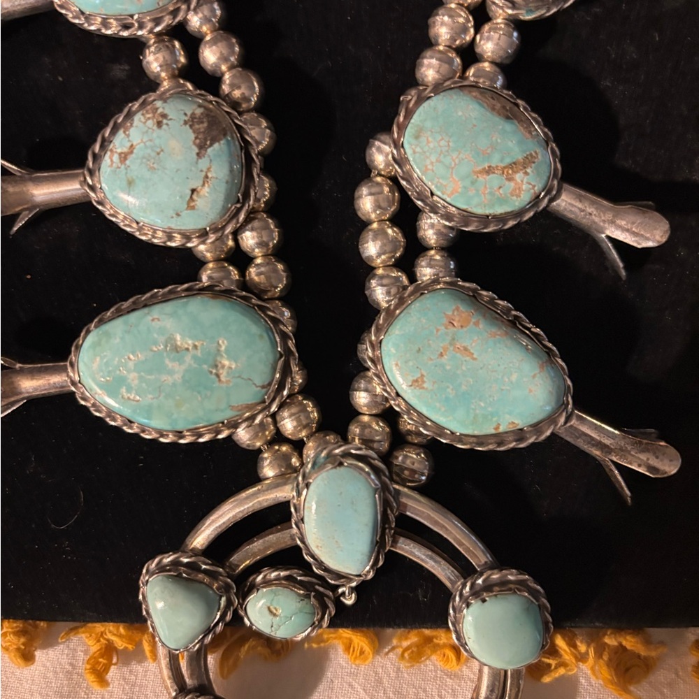 Turquoise and Silver Women's Necklace - Picture 8 of 9